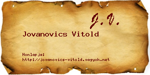 Jovanovics Vitold névjegykártya